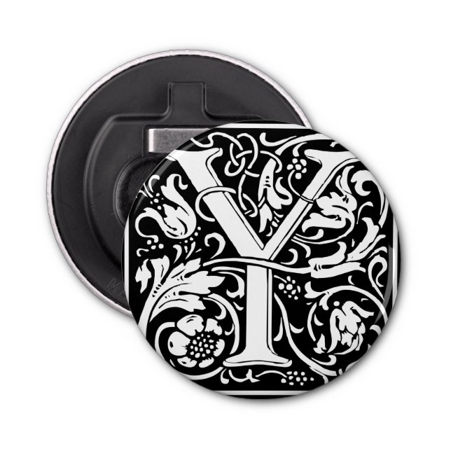 Letter Y Mediaeval Monogram Art Nouveau Bottle Opener (Front)
