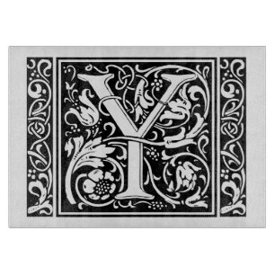 Letter Y Mediaeval Monogram Art Nouveau Cutting Board