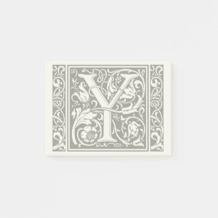 Letter Y Mediaeval Monogram Art Nouveau Post-it Notes