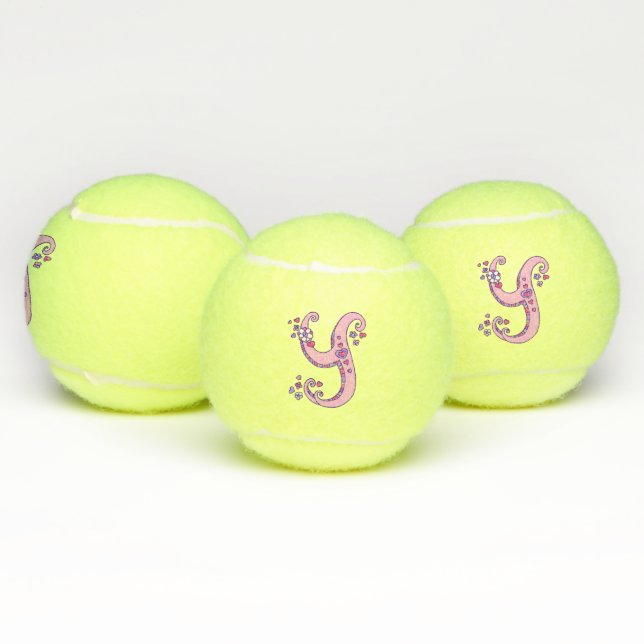 Letter Y monogram girls personalised doodle art Tennis Balls (Multi)