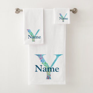 Letter Y Monogram Initial Bath Gift Set