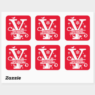 Letter Y Monogram Initial Family Name Greeting Square Sticker