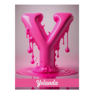 Letter Y, Monogram Y - Customizable Name Poster 