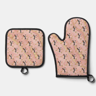 Letter Y Oven Mitt & Pot Holder Set