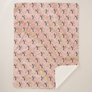 Letter Y Sherpa Blanket