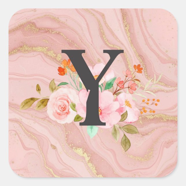 Letter Y Square Sticker (Front)
