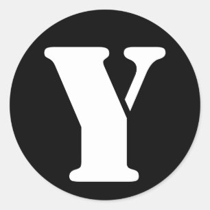 Letter Y Stencil Alphabet by Janz Black Classic Round Sticker