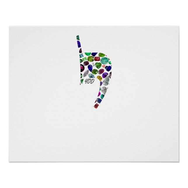 Letter 'YOD' made with Gems in All Colours Poster (Front)
