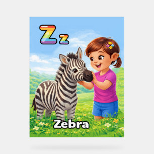 Letter Z Alphabet Poster – Z is for Zebra