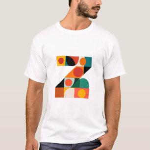 Letter Z – Color-Block Modern Monogram on Olive T-Shirt