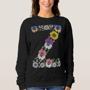 Letter Z Cute Initial Monogram Floral Alphabet Let Sweatshirt