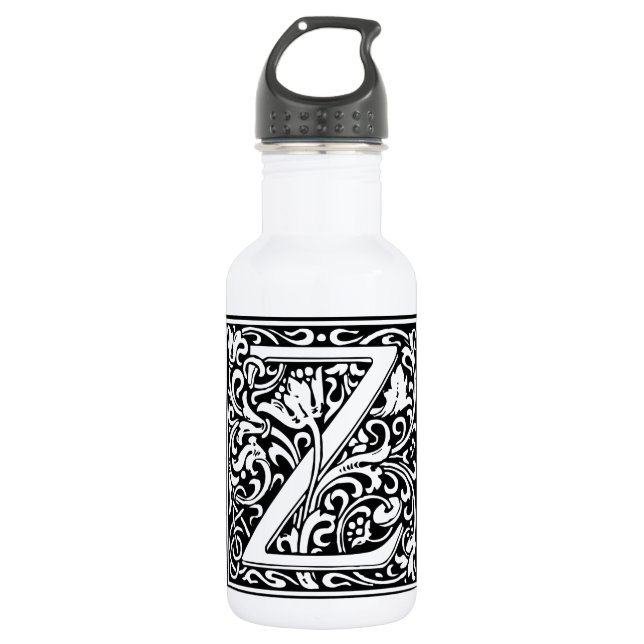 Letter Z Mediaeval Monogram Art Nouveau 532 Ml Water Bottle (Front)