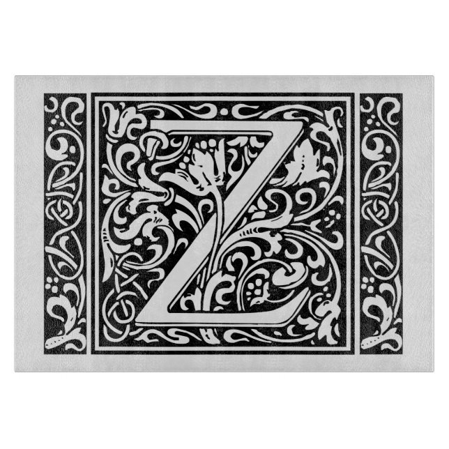 Letter Z Mediaeval Monogram Art Nouveau Cutting Board (Front)