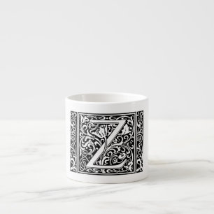 Letter Z Mediaeval Monogram Art Nouveau Espresso Cup
