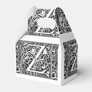Letter Z Mediaeval Monogram Art Nouveau Favour Box