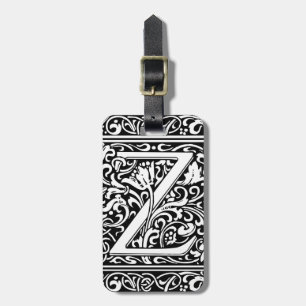 Letter Z Mediaeval Monogram Art Nouveau Luggage Tag