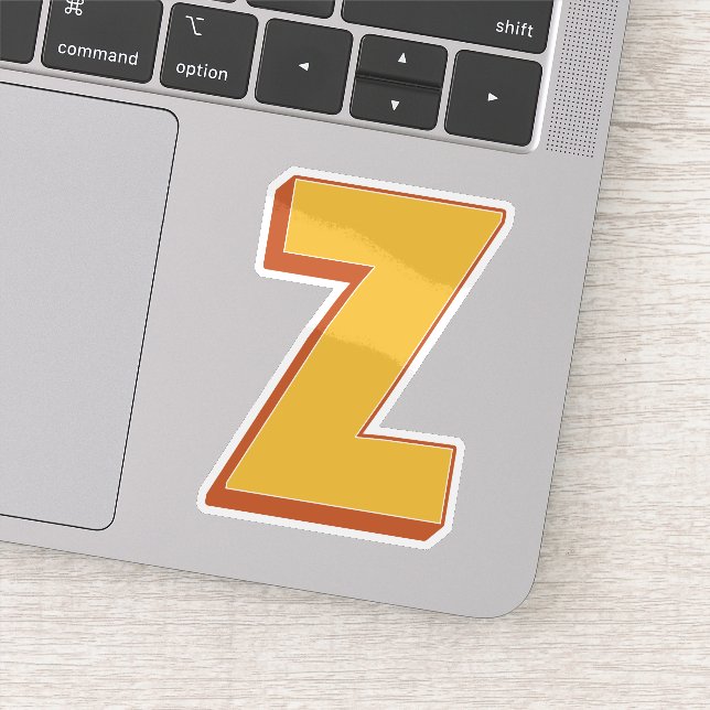 Letter Z Monogram, Bold 3D Type Font Initial  (Detail)