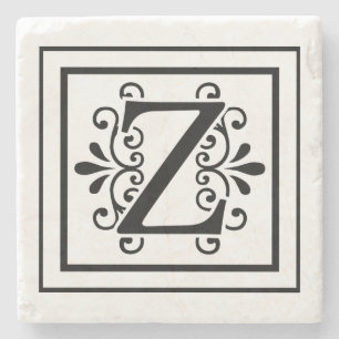 Letter Z Monogram Stone Coasters