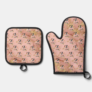 Letter Z Oven Mitt & Pot Holder Set