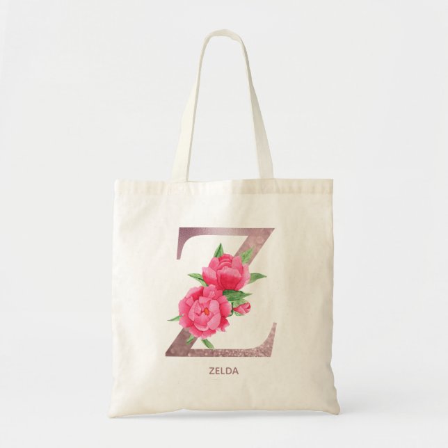 Letter Z Personalised name monogram bridesmaid    Tote Bag (Front)