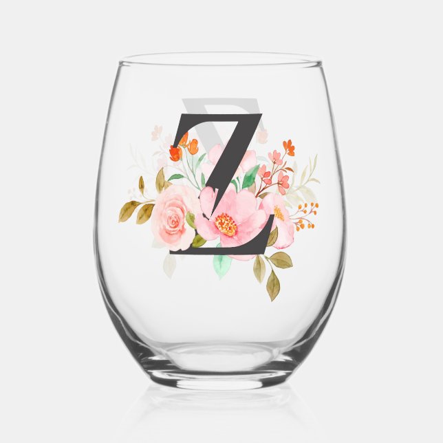 Letter Z Stemless Wine Glass (Front)