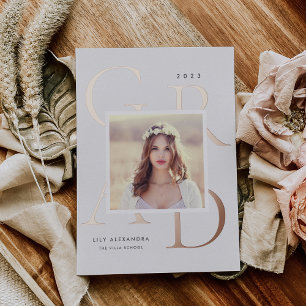 Letterboxed Foil   Photo Graduation Announcement