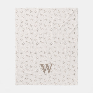 Lettered Cattle Brand Tan Fleece Blanket