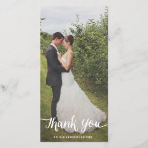 Lettered Overlay   Wedding Thank You Photo Card