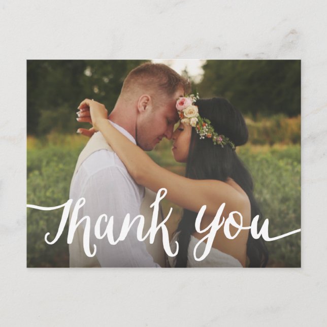 Lettered Overlay | Wedding Thank You Postcard (Front)