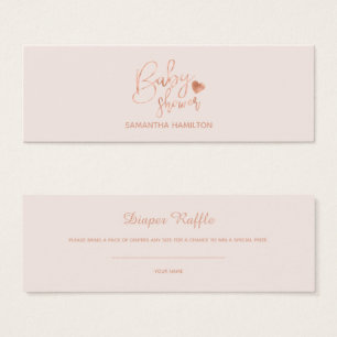 Lettered Rose Gold Foil Baby Shower Diaper Raffle