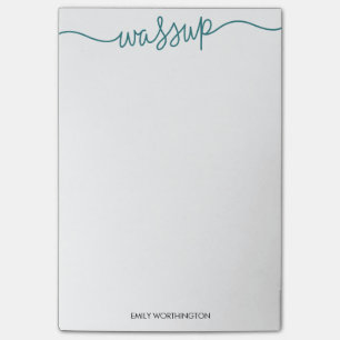 Lettered Wassup Custom Post-it® Notes (Teal)