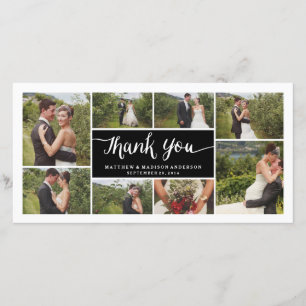 Lettered Wedding Thank You Photo Card