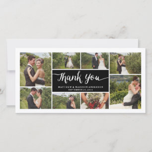 Lettered Wedding Thank You Photo Card