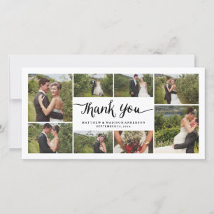 Lettered Wedding Thank You Photo Card