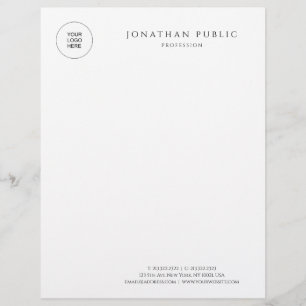 Letterhead Black And White Modern Minimalist