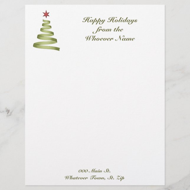 Letterhead Business Holiday Christmas Letterhead (Front)