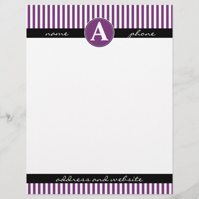 Letterhead, Custom and Monogrammed Letterhead Template (Front)