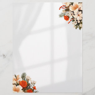 letterhead ,floral letterhead paper 