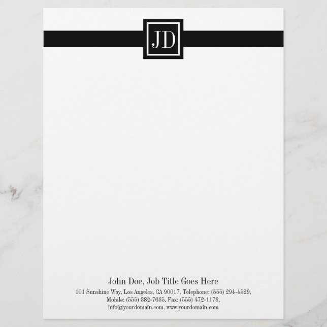 Letterhead Monogram Matching Business Card (Front)