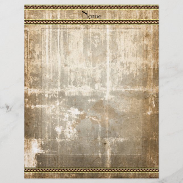 Letterhead Old Torn Paper Gold Brown Border (Front)