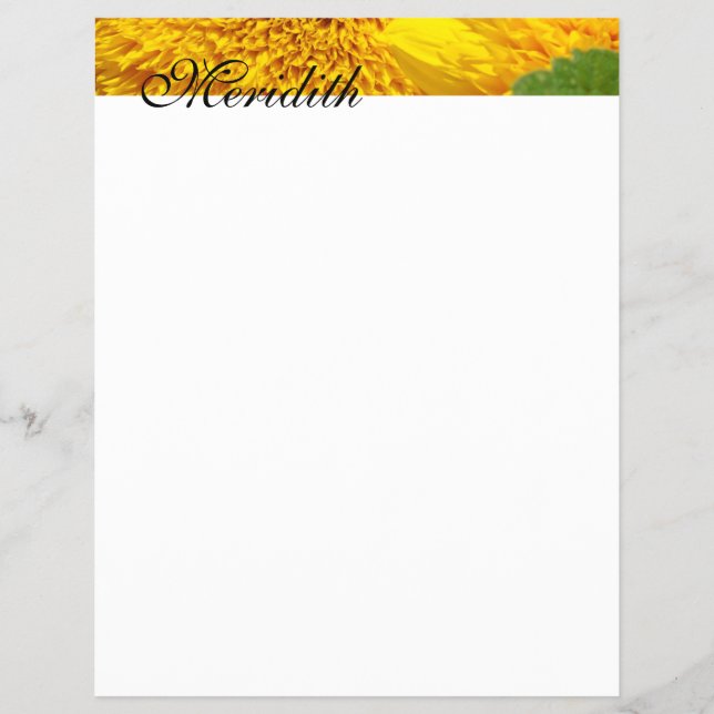 Letterhead Personalise Your Name Sunflowers Flyer (Front)