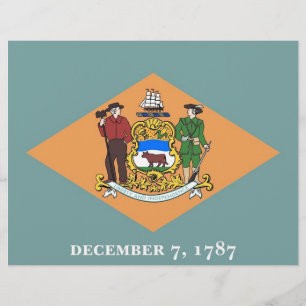 Letterhead with Flag of Delaware, USA