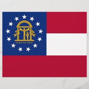 Letterhead with Flag of Georgia, USA