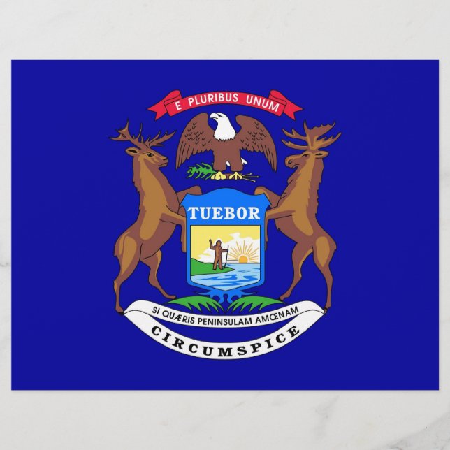 Letterhead with Flag of Michigan, USA (Front)