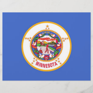 Letterhead with Flag of Minnesota, USA