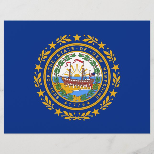 Letterhead with Flag of New Hampshire, USA (Front)