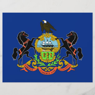 Letterhead with Flag of Pennsylvania, USA
