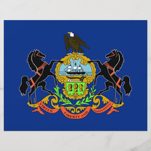 Letterhead with Flag of Pennsylvania, USA (Front)