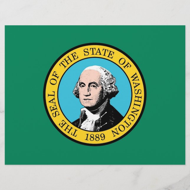 Letterhead with Flag of Washington, USA (Front)