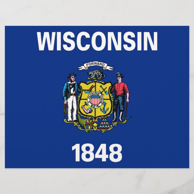 Letterhead with Flag of Wisconsin, USA (Front)